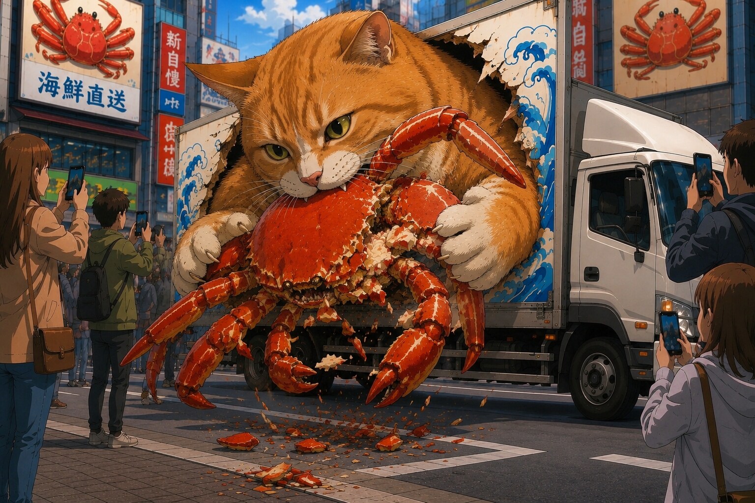 🚚🦀アドトラックのかにをくえるんだな🐈