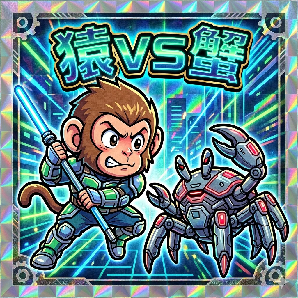 未来の猿蟹合戦のシール