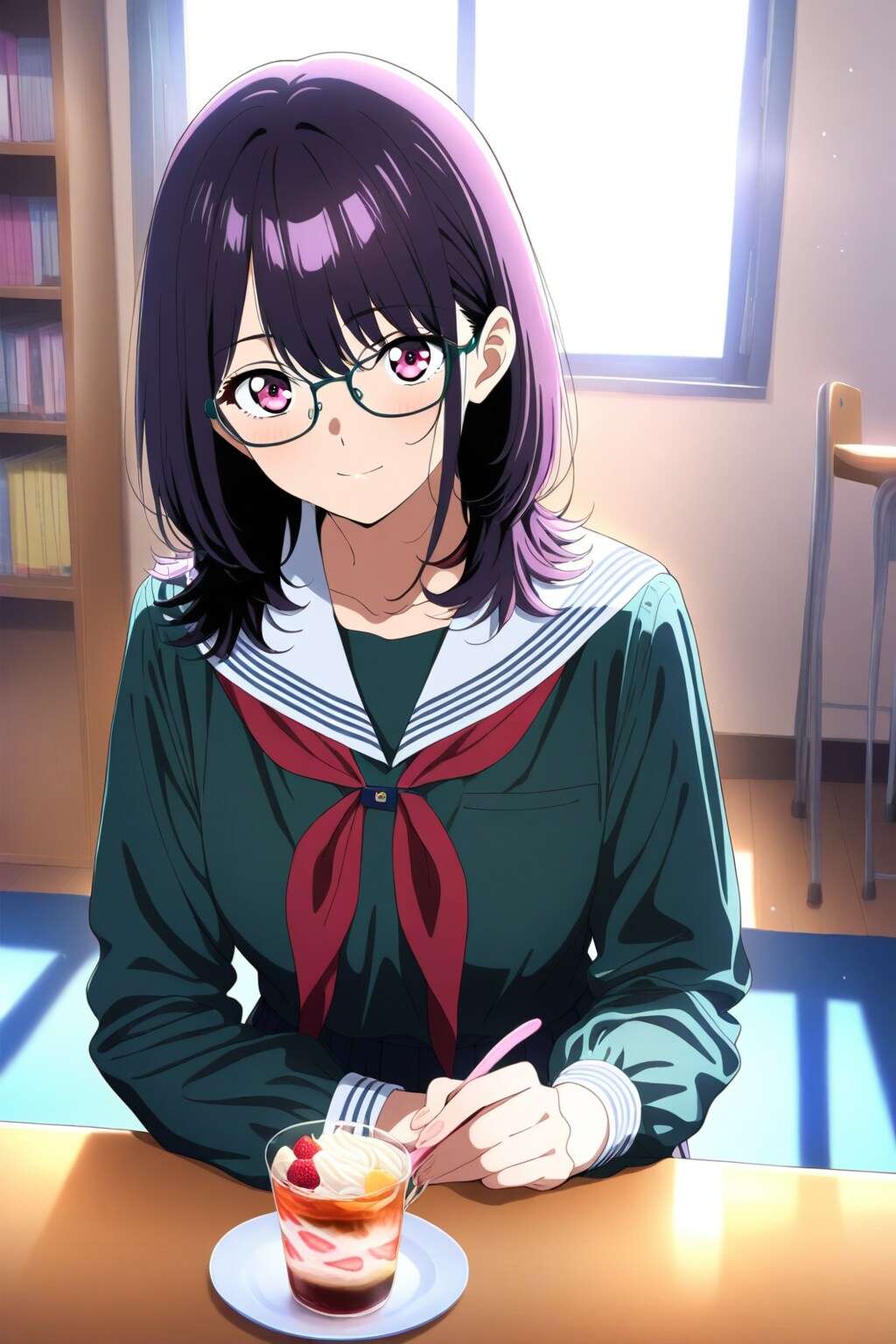 女子高生のひと休憩
