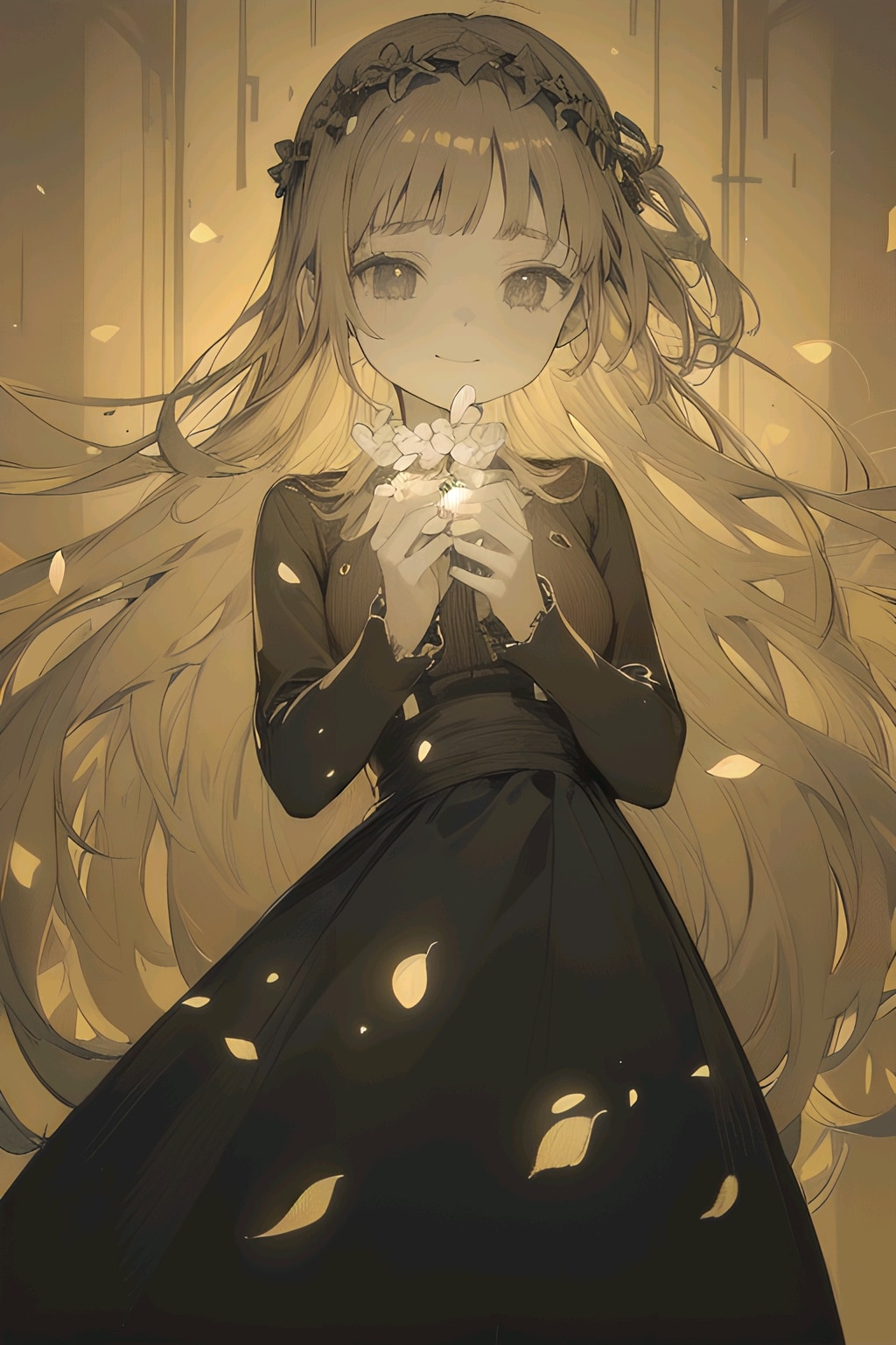 302 小さな灯に寄り添う花