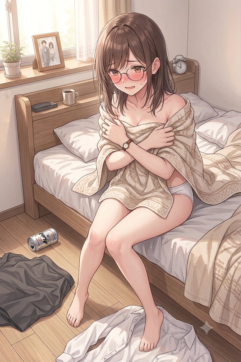えっ。。。やらかした。。？(酔って自分で脱いだだけ)