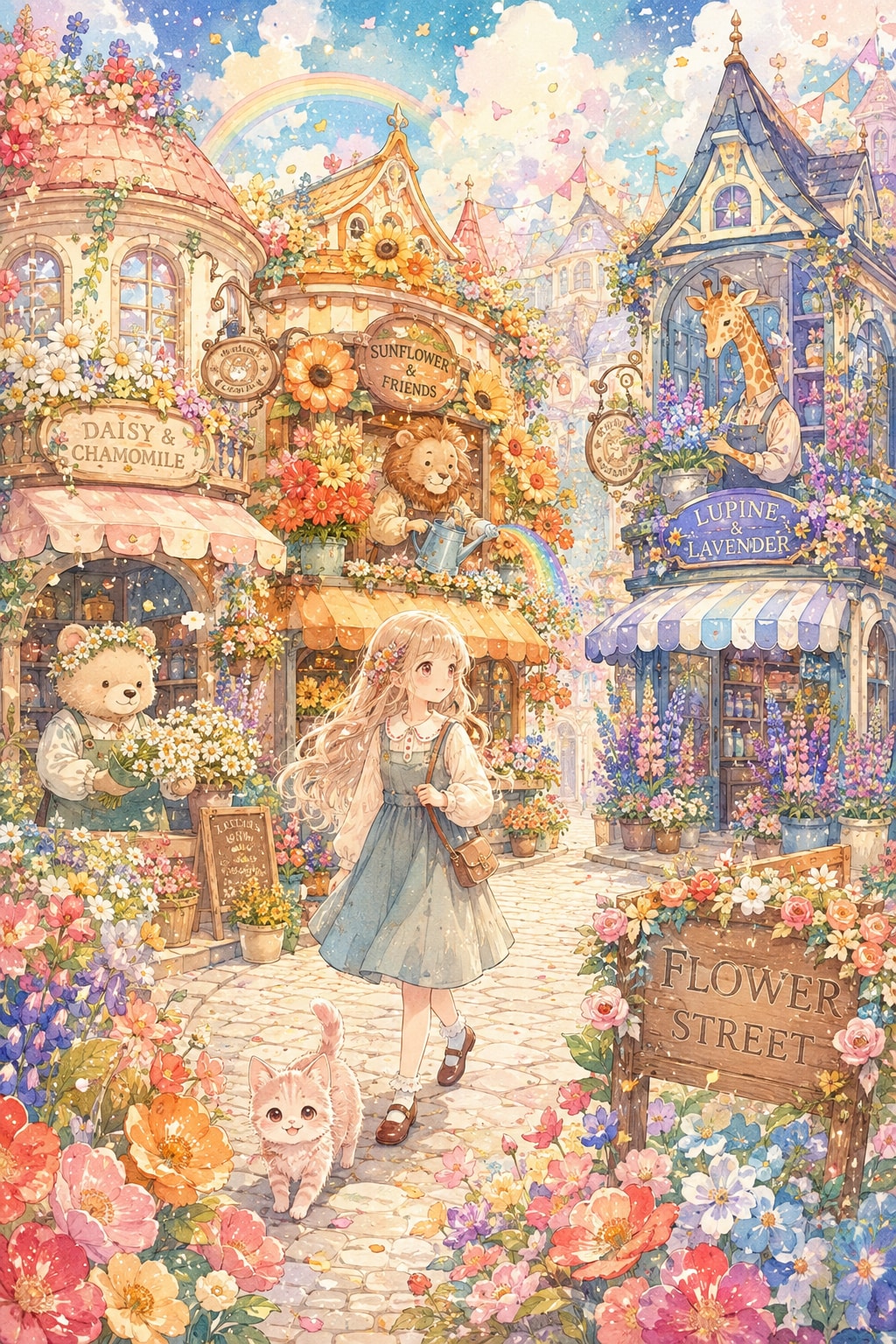 花屋さんしかない街 | の人気AIイラスト・グラビア