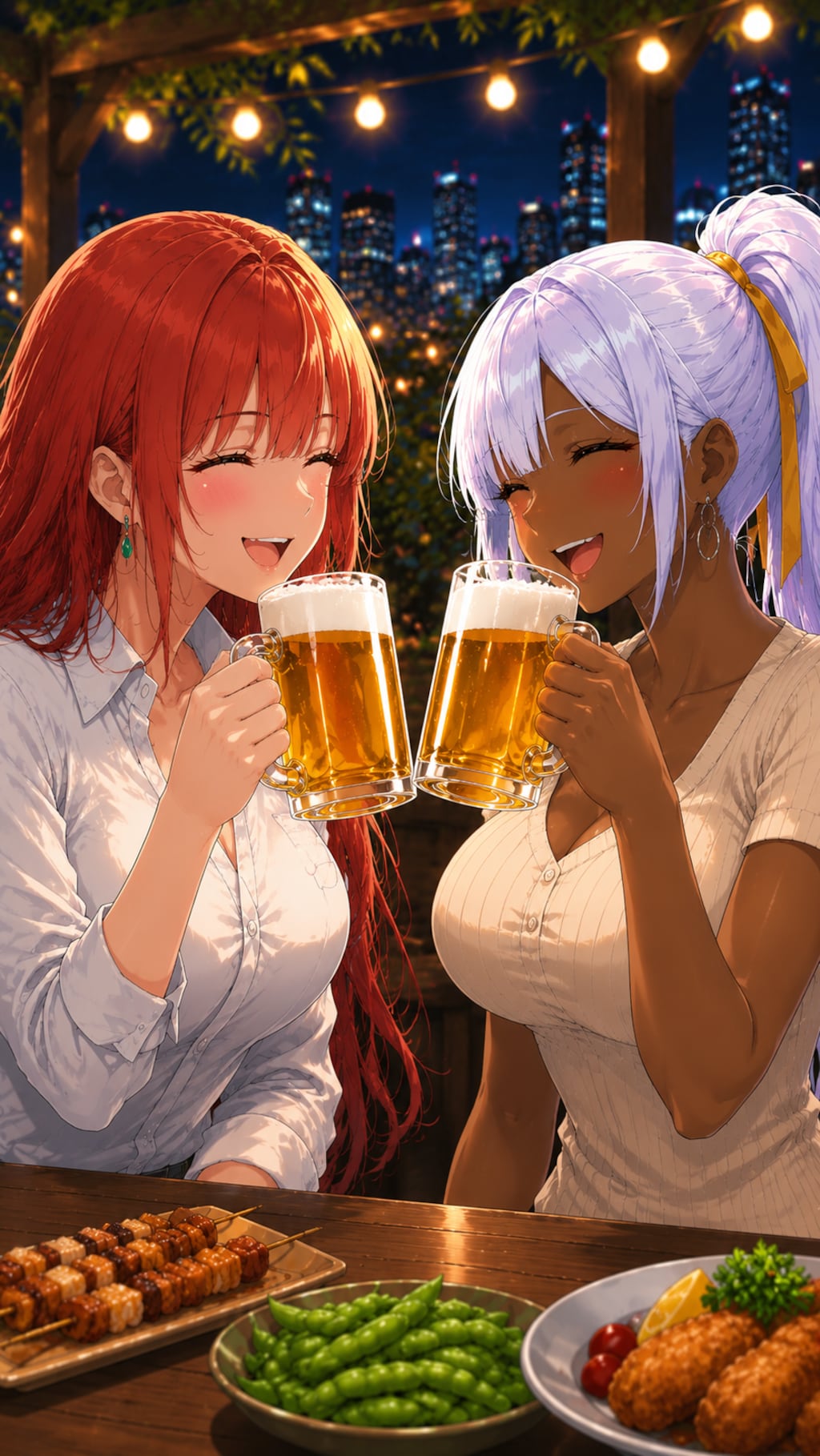 夏夜を彩る、二人だけの乾杯。