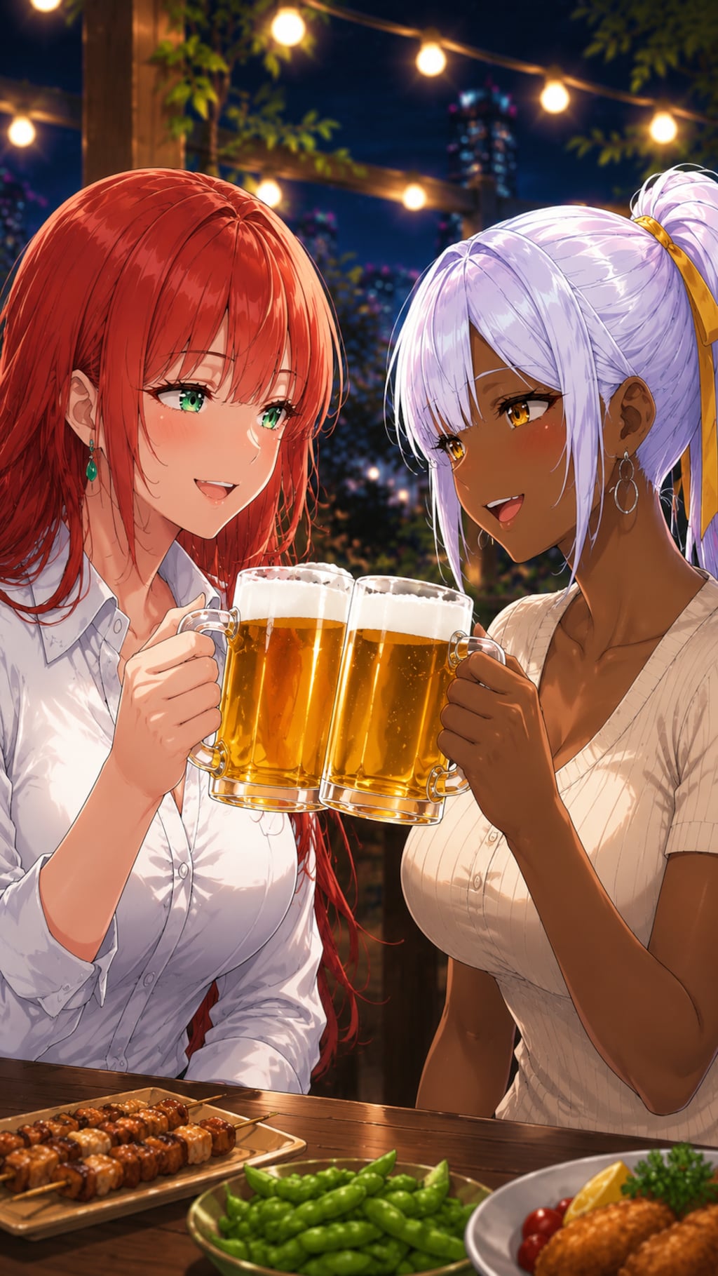 夏夜を彩る、二人だけの乾杯。