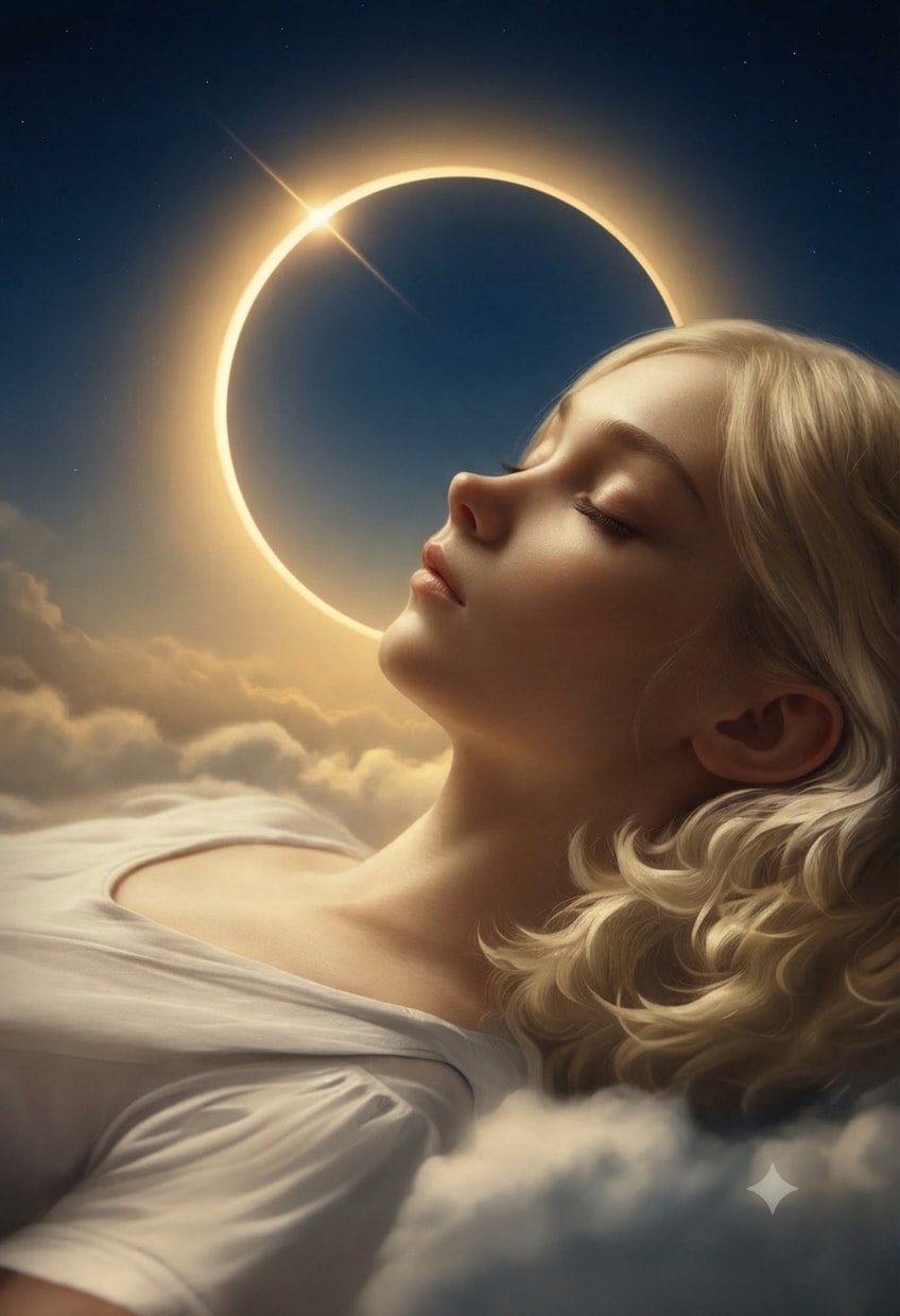 金環日食の　空の上で眠ってしまう　アルテミス | の人気AIイラスト・グラビア