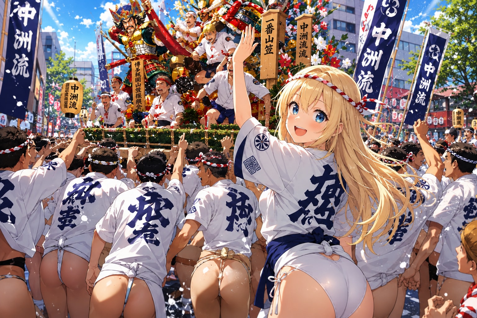 歓声と祇園山笠ちちぷいや　弾