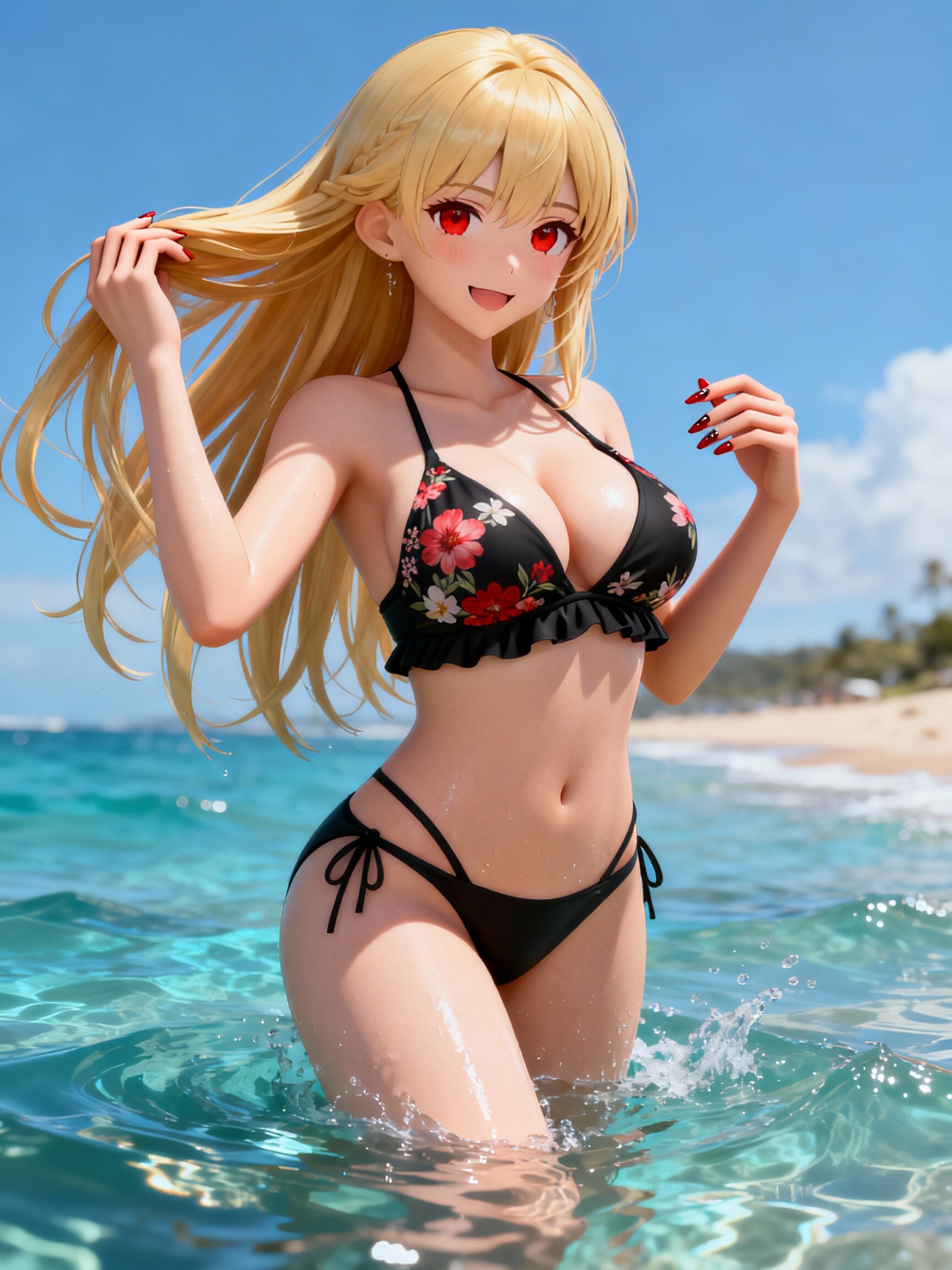 3Dビキニ金髪少女👙🏖️❤️