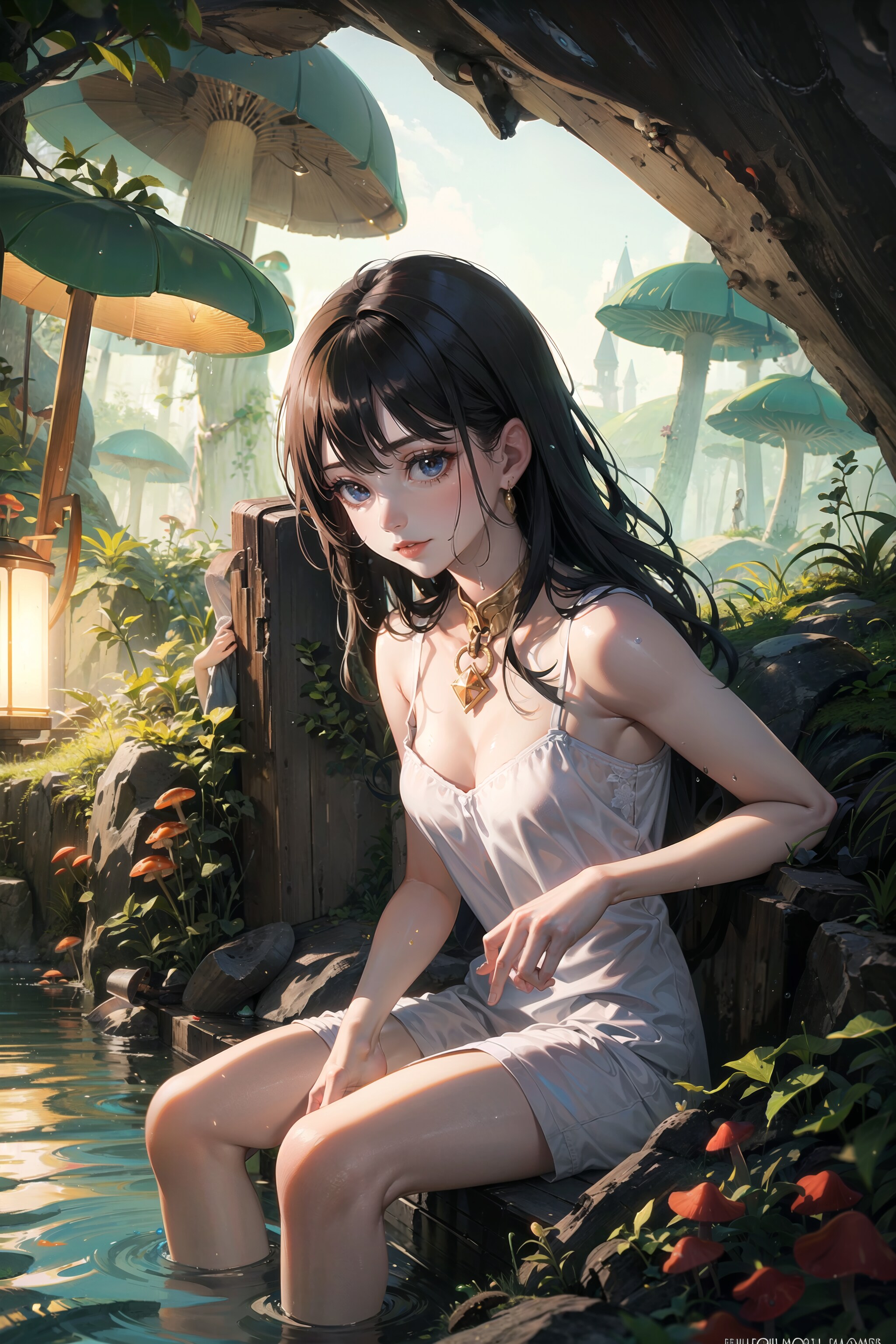 巨大キノコと女の子