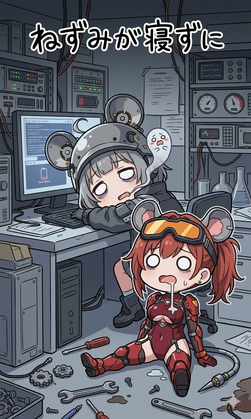 ねずみが寝ずに