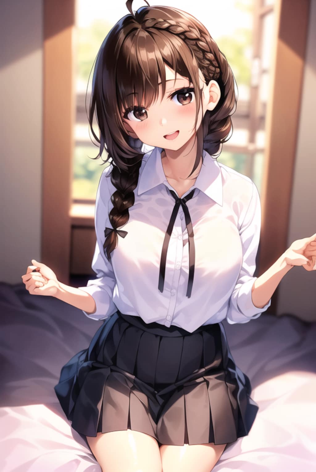 ミディアム黒髪ちゃんと休憩