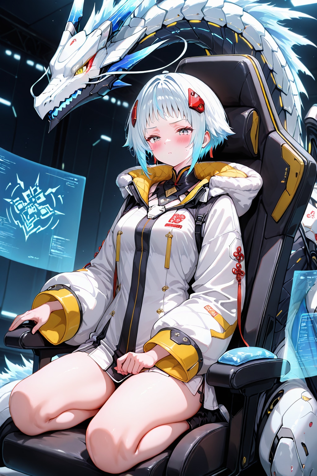 👑【王女とメカドラゴン】ハク・ドラゴニア（Haku Dragonia） | の人気AIイラスト・グラビア