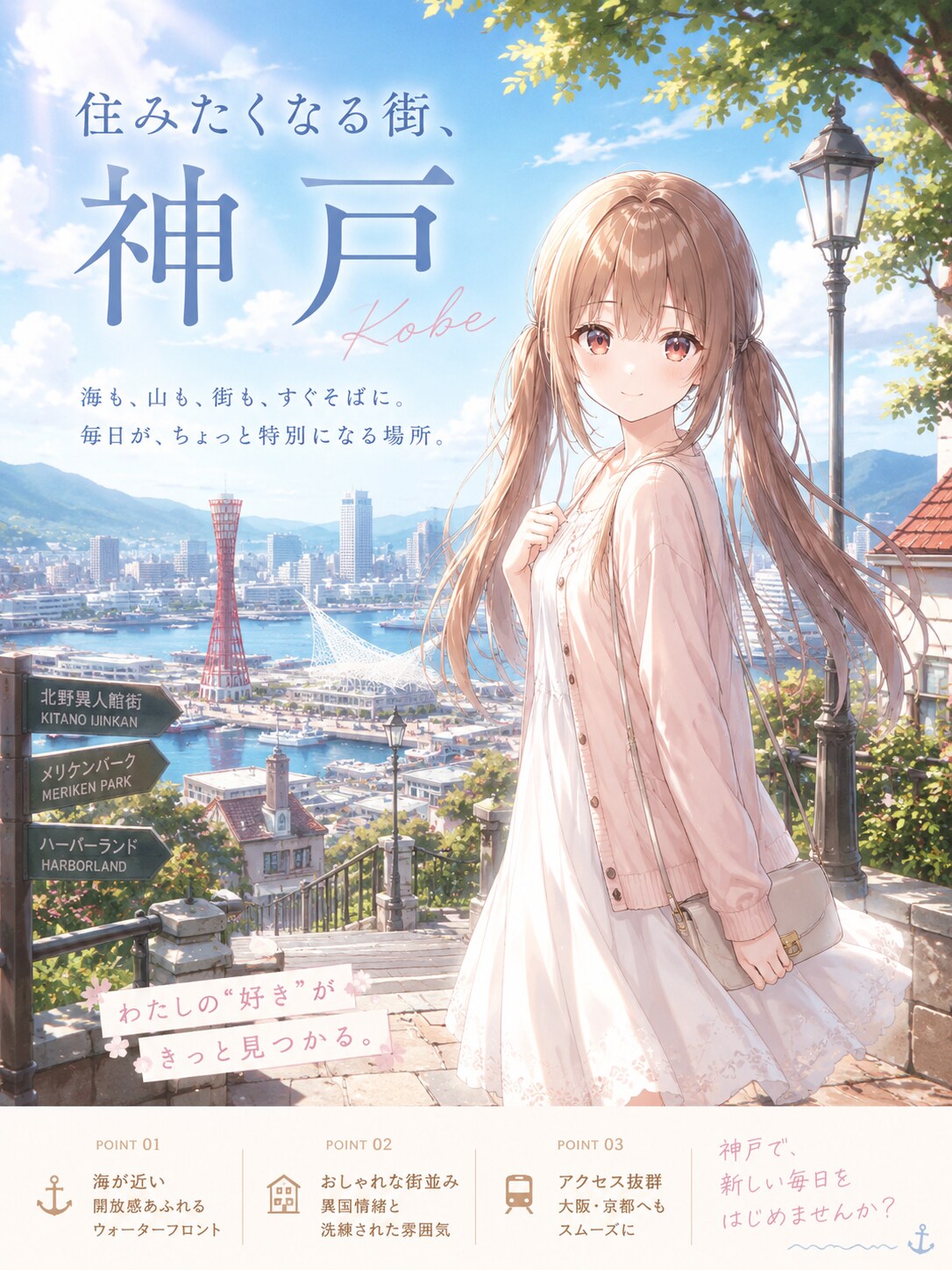 住みたくなる街、神戸 | の人気AIイラスト・グラビア
