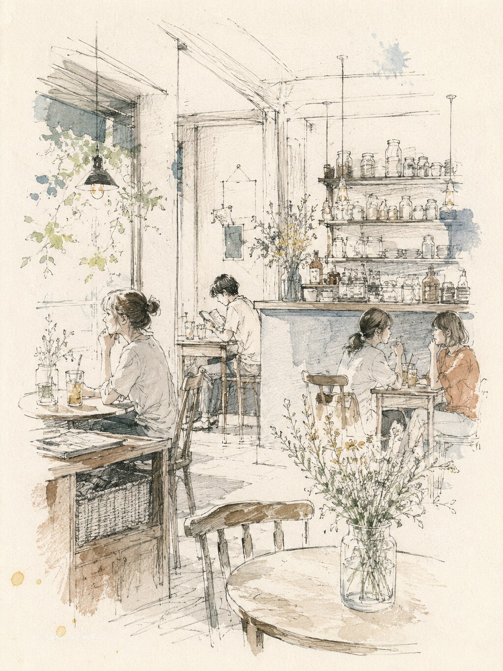 カフェにて