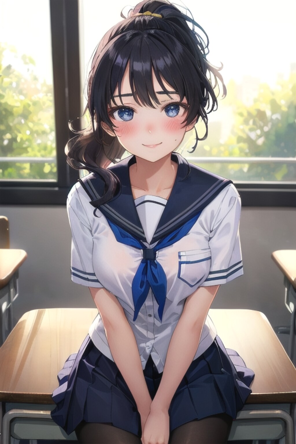 目のやり場に困るクラスメート