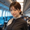機内で働く客室乗務員 8枚目