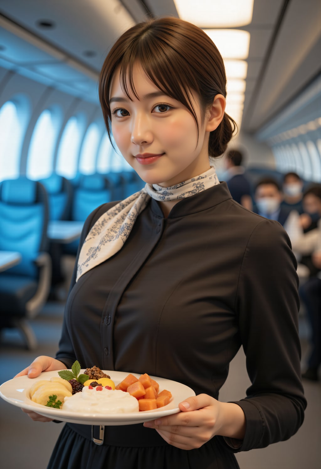 機内で働く客室乗務員