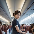 機内で働く客室乗務員 11枚目