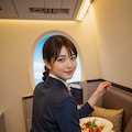 機内で働く客室乗務員 3枚目
