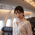 機内で働く客室乗務員 2枚目