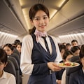 機内で働く客室乗務員 6枚目