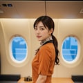機内で働く客室乗務員 9枚目