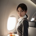 機内で働く客室乗務員 4枚目