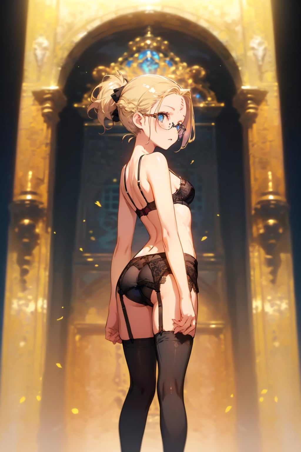下着の眼鏡っ娘