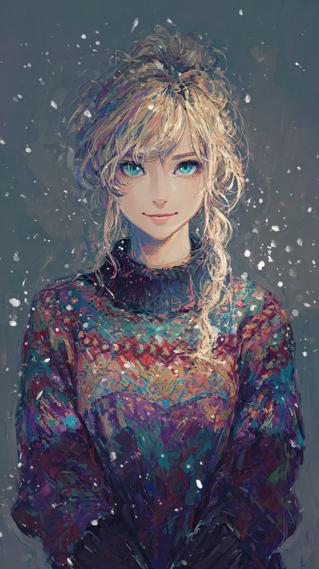 雪とセーターと