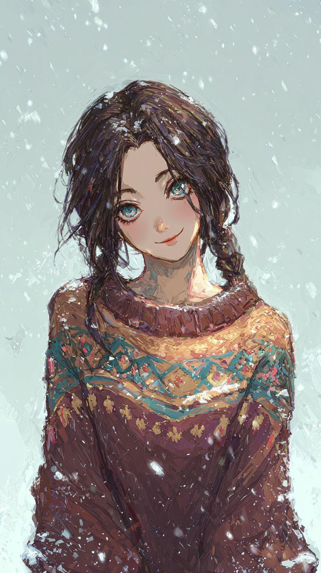 雪とセーターと