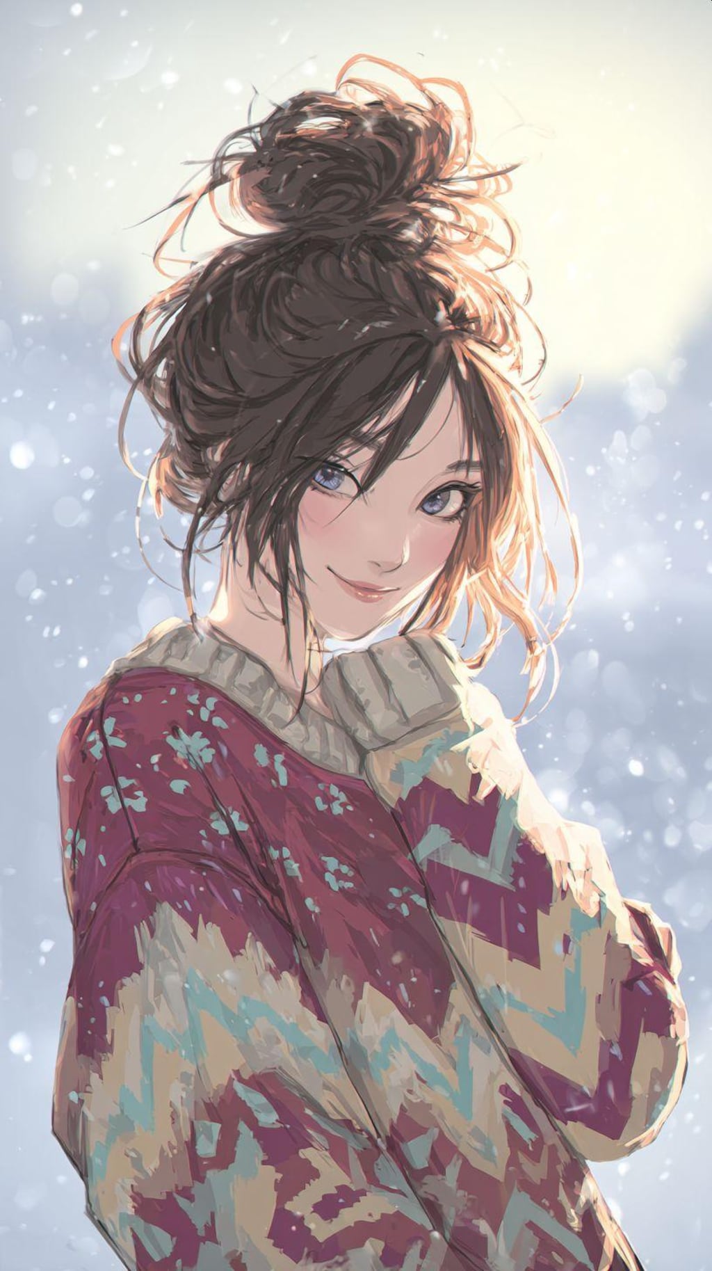 雪とセーターと