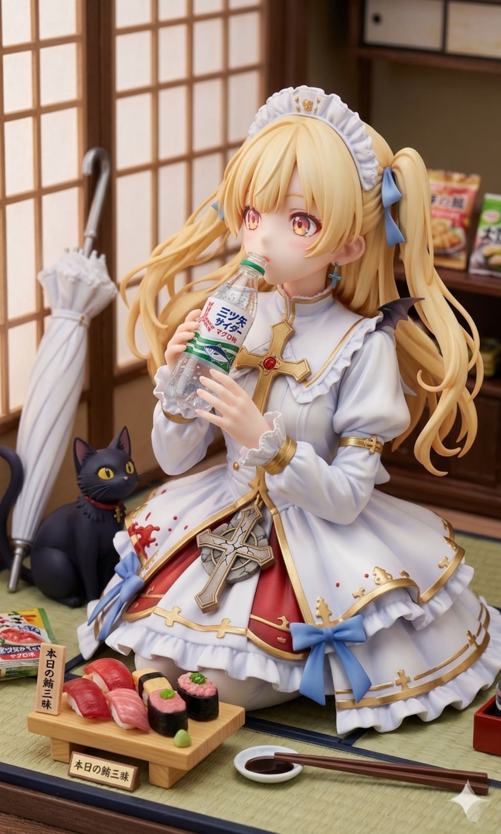異世界制服少女達　吸血鬼の魔法少女　あの話題のマグロ🍣サイダー⁉️アクリルドールフィギュア