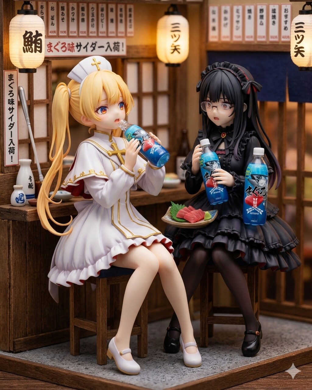 異世界制服少女達　吸血鬼の魔法少女　あの話題のマグロ🍣サイダー⁉️アクリルドールフィギュア