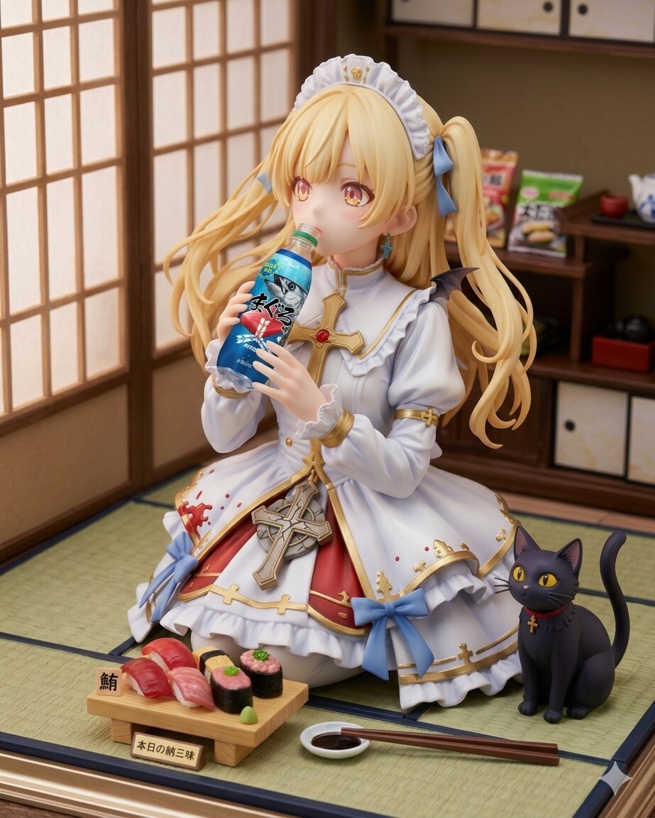 異世界制服少女達　吸血鬼の魔法少女　あの話題のマグロ🍣サイダー⁉️アクリルドールフィギュア