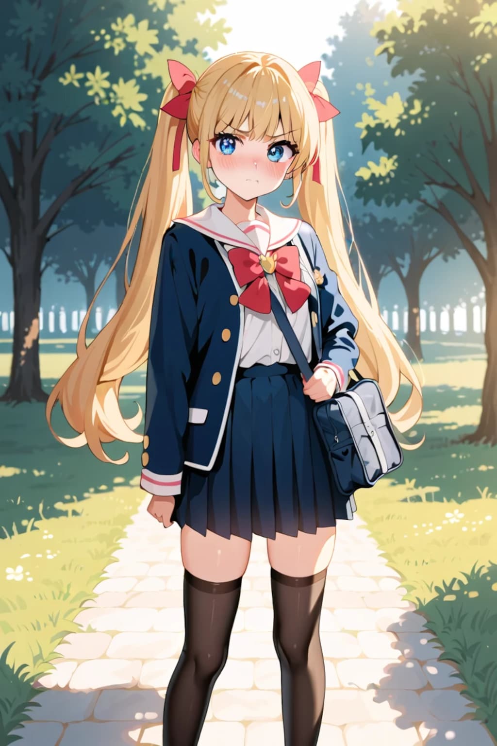 照れたツインテ女子高生✨可愛すぎ！