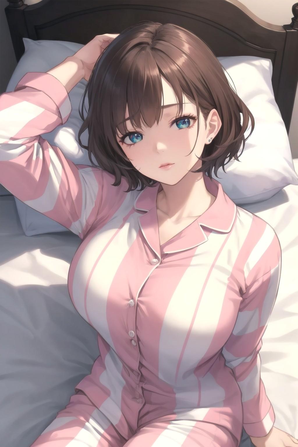 就寝時間のお姉さん