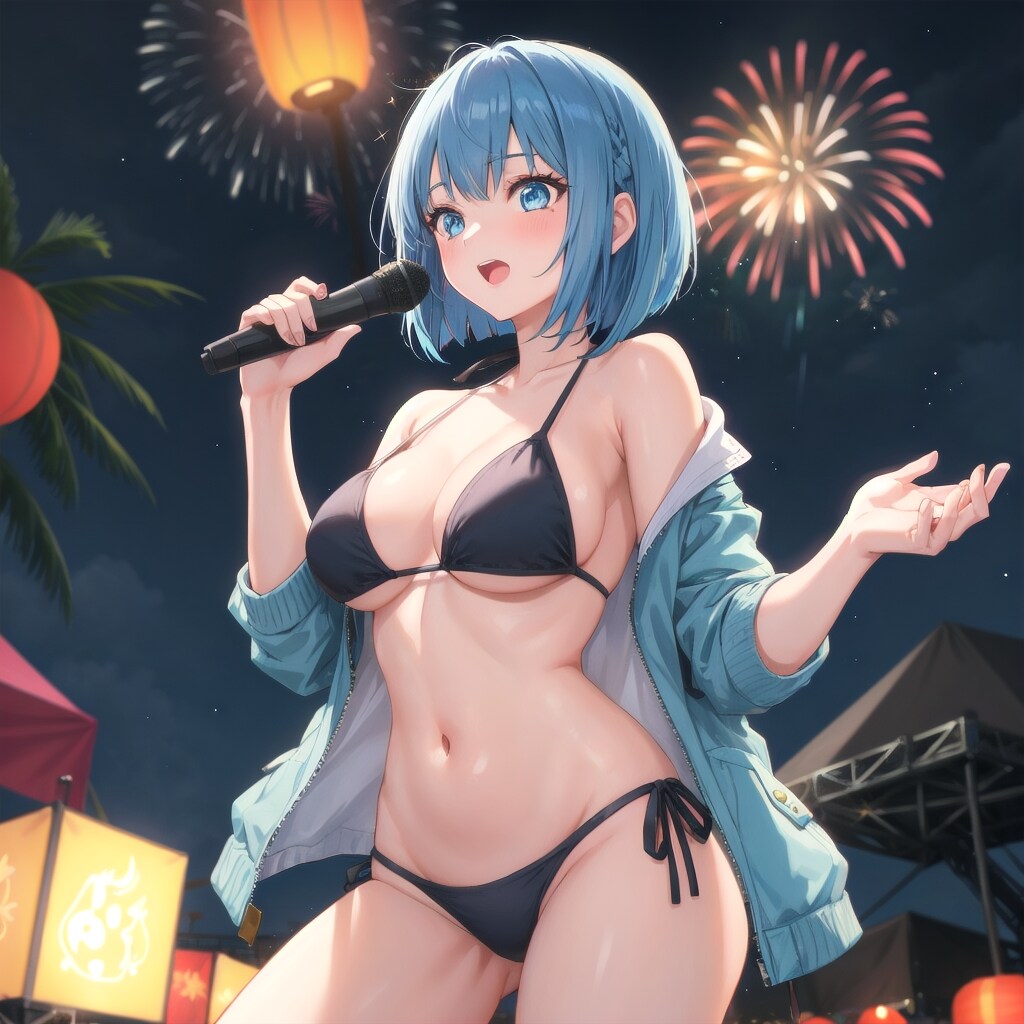 夜のビーチライブ