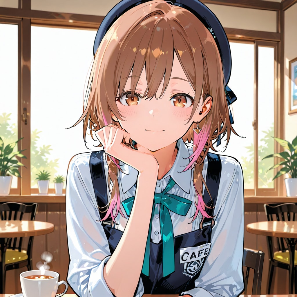 【習作】カフェ　ー簡単呪文でー | の人気AIイラスト・グラビア