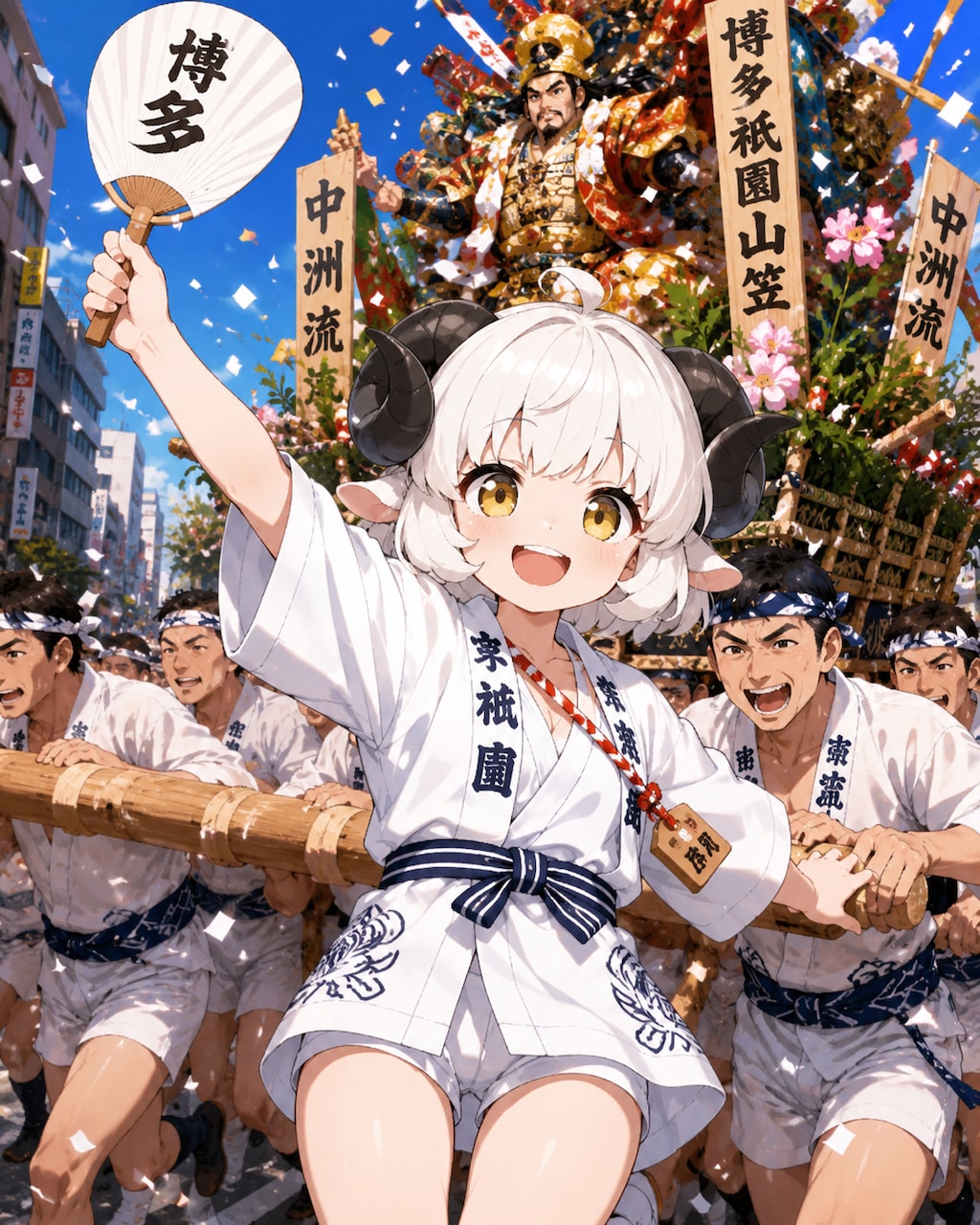 博多祇園山笠で盛り上がるメイちゃん！！