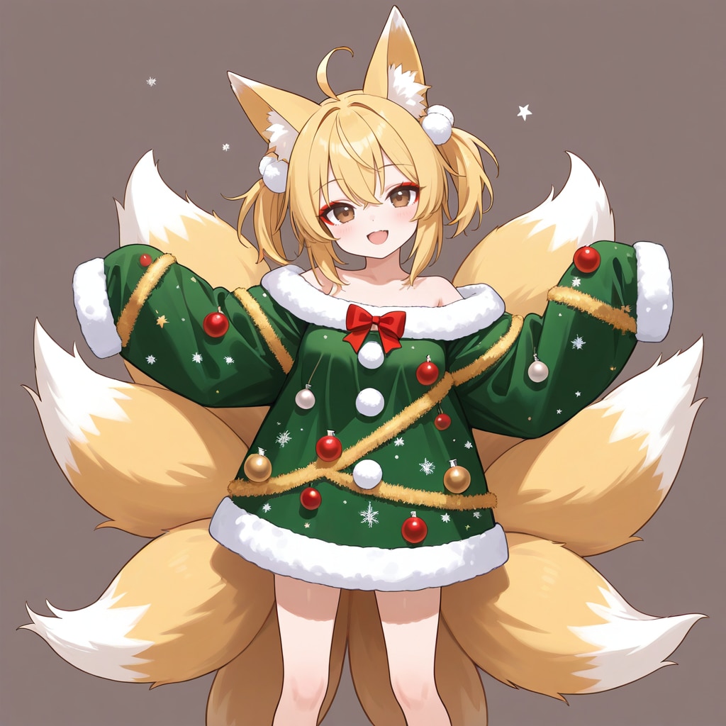 クリスマスツリー狐っ娘