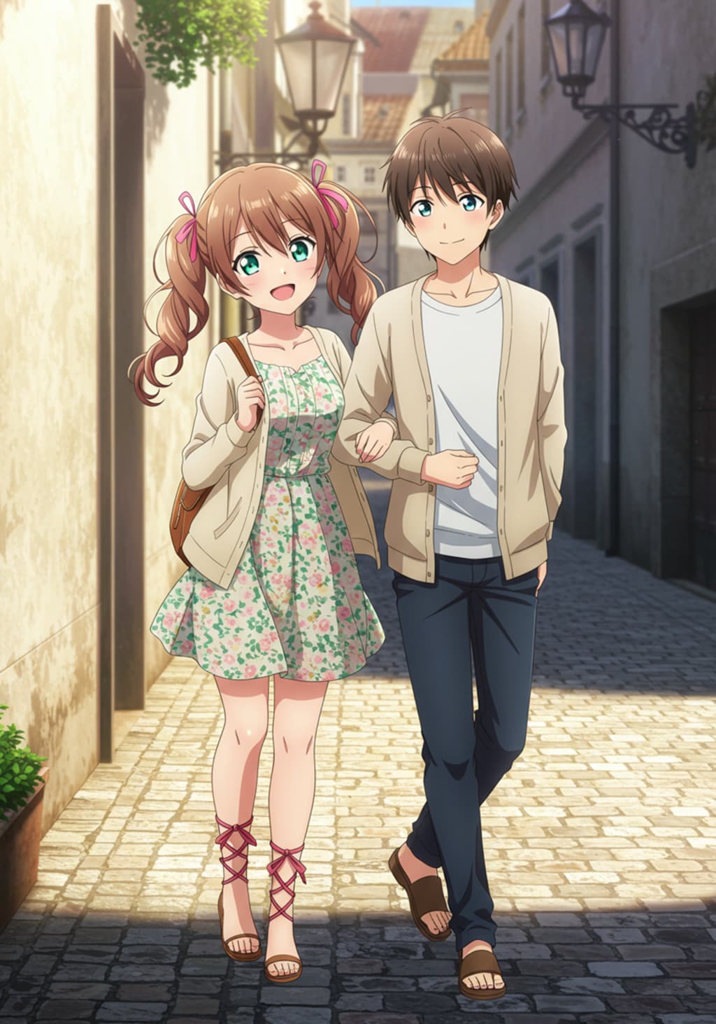 腕を組んで歩く