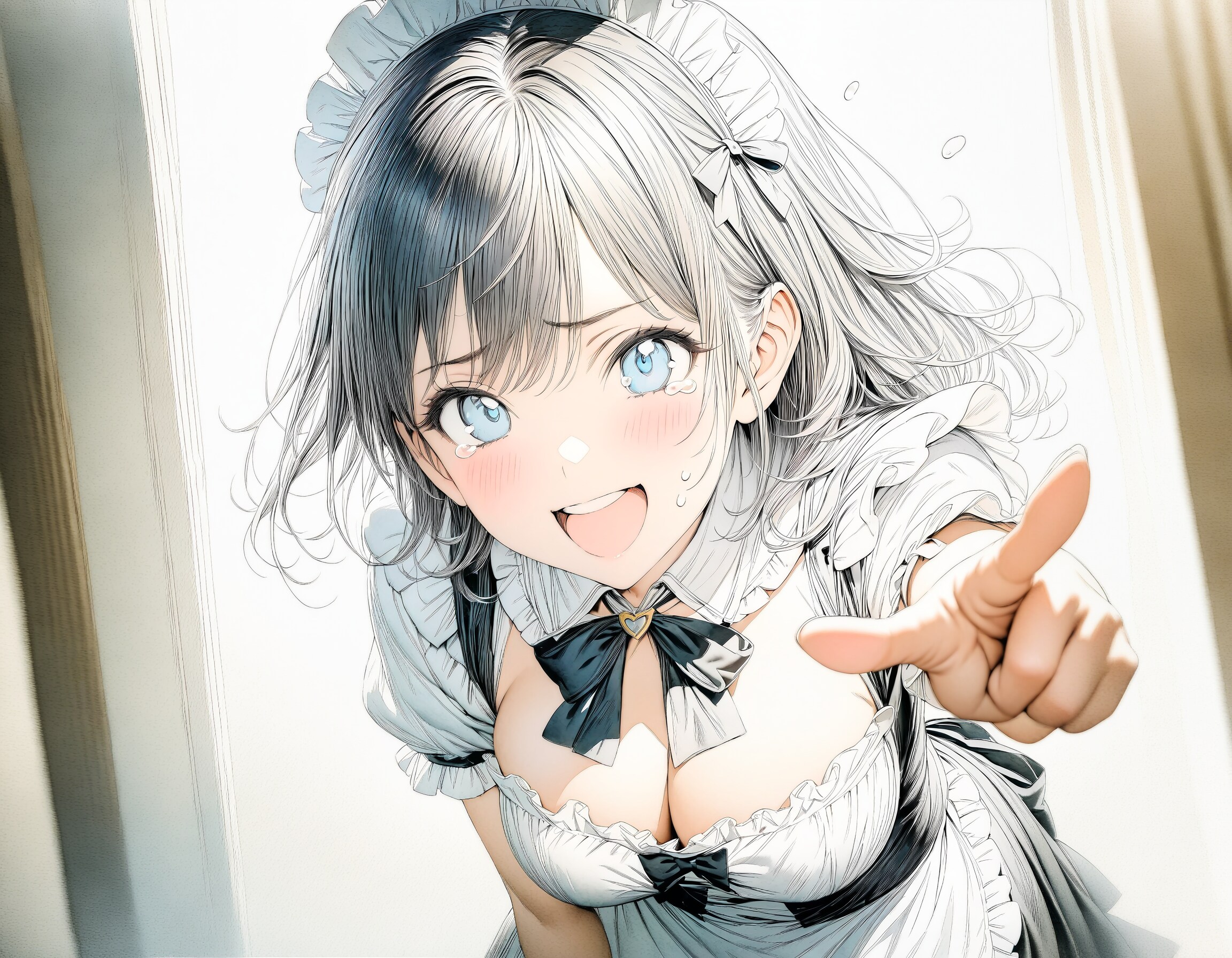 笑いすぎて涙目なメイドさんXL