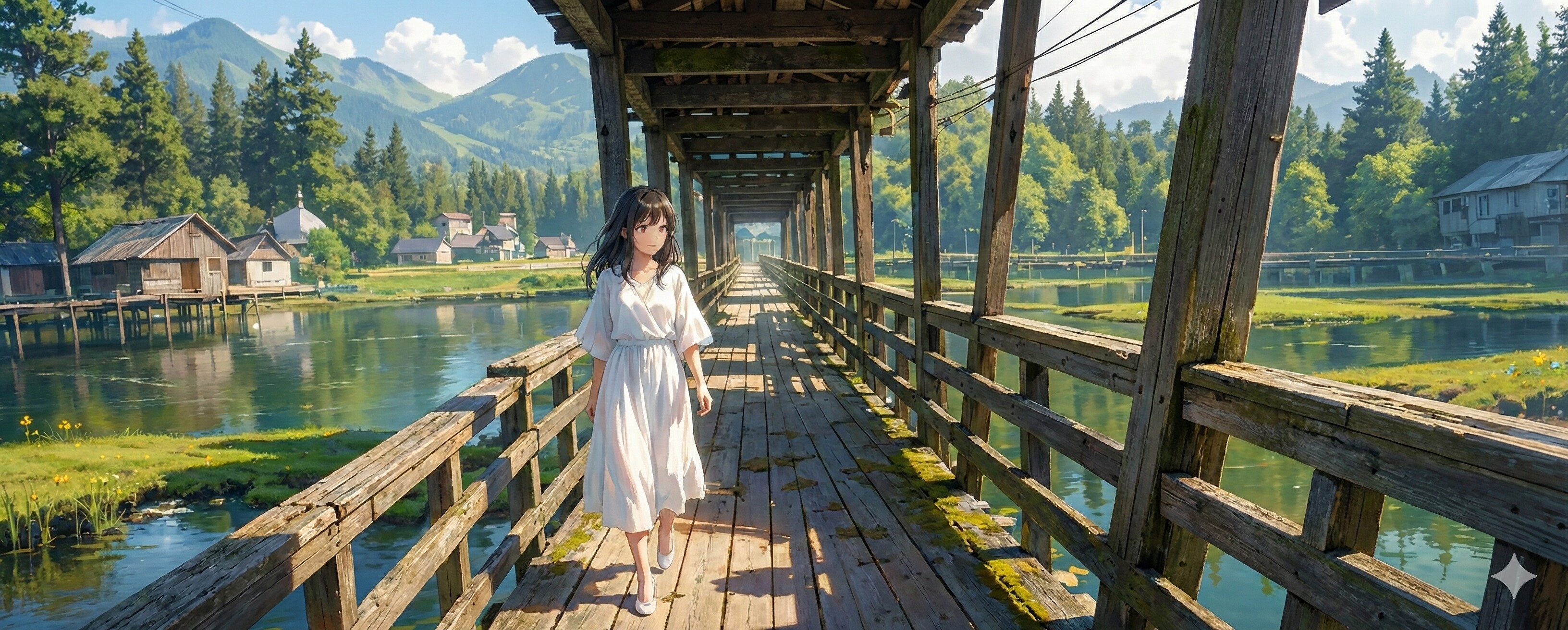 木の橋と少女80 | の人気AIイラスト・グラビア