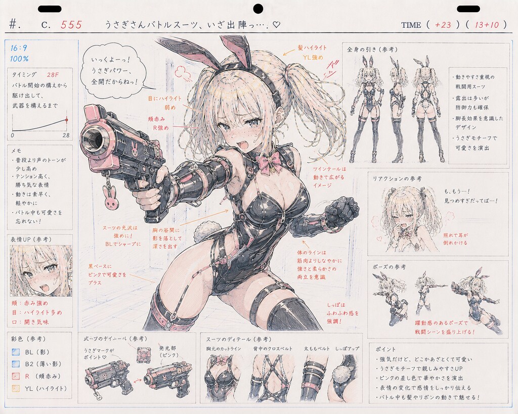 チャイナ服の女の子にうさぎさんバトルスーツ着せてみた