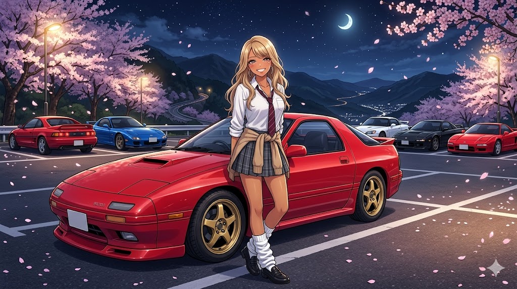 FC3Sと夜桜 | の人気AIイラスト・グラビア