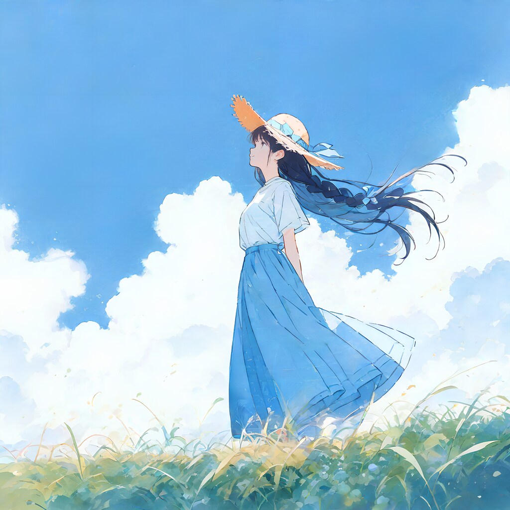 風がゆく丘の上で