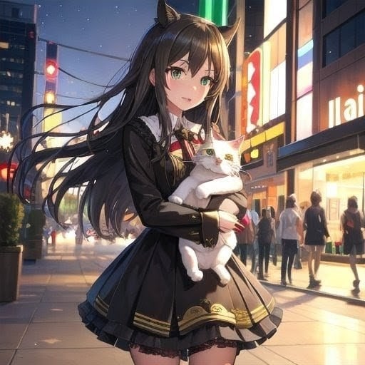 猫抱き | の人気AIイラスト・グラビア