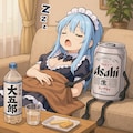 ソファーで疲れて寝てるスーパーメイドちゃん 4枚目