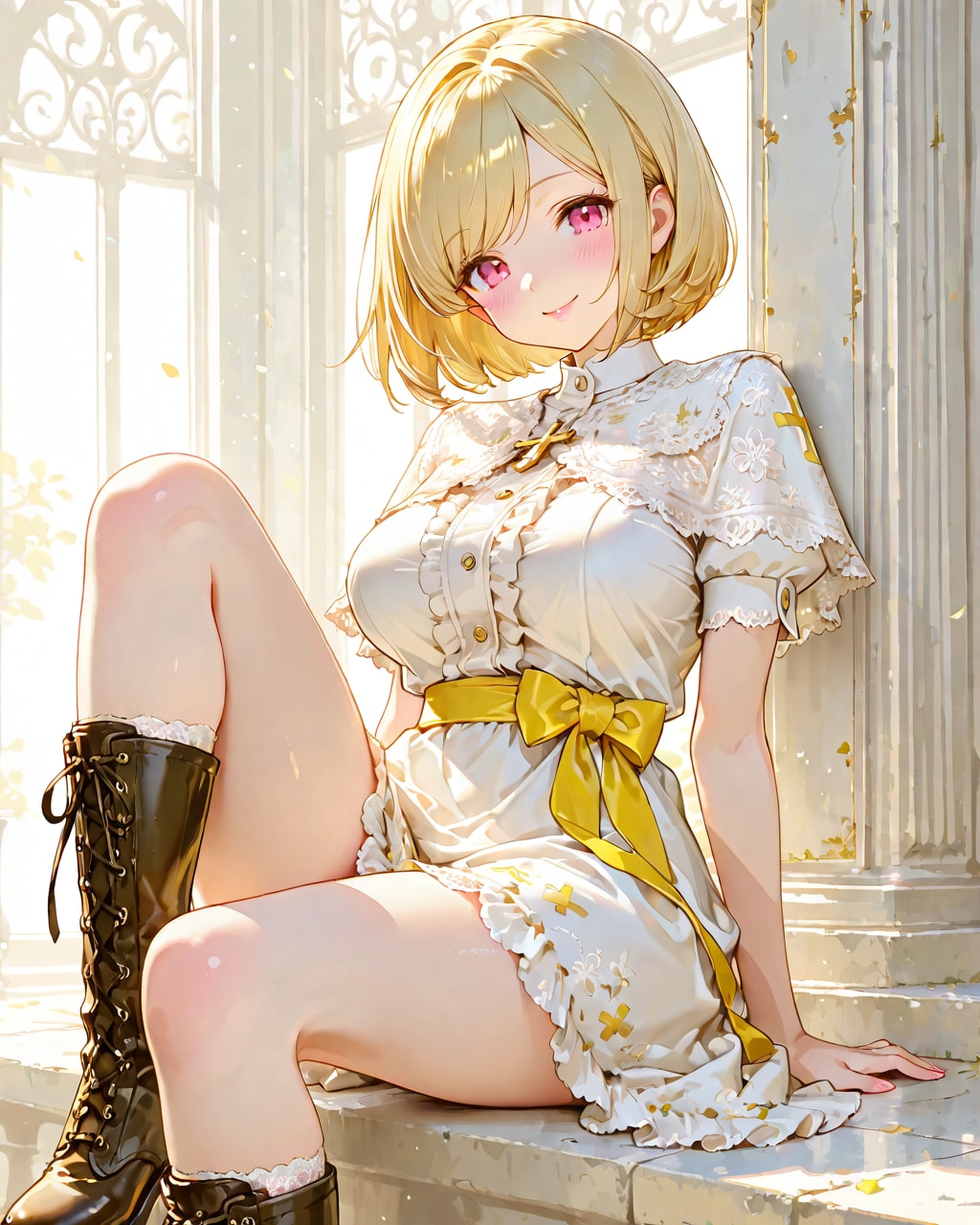 黄色いリボンの女の子