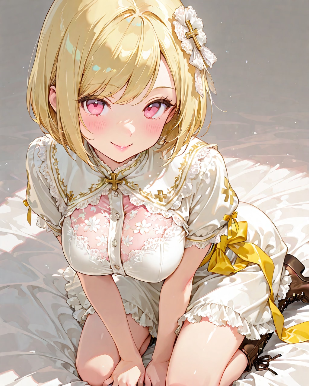 黄色いリボンの女の子