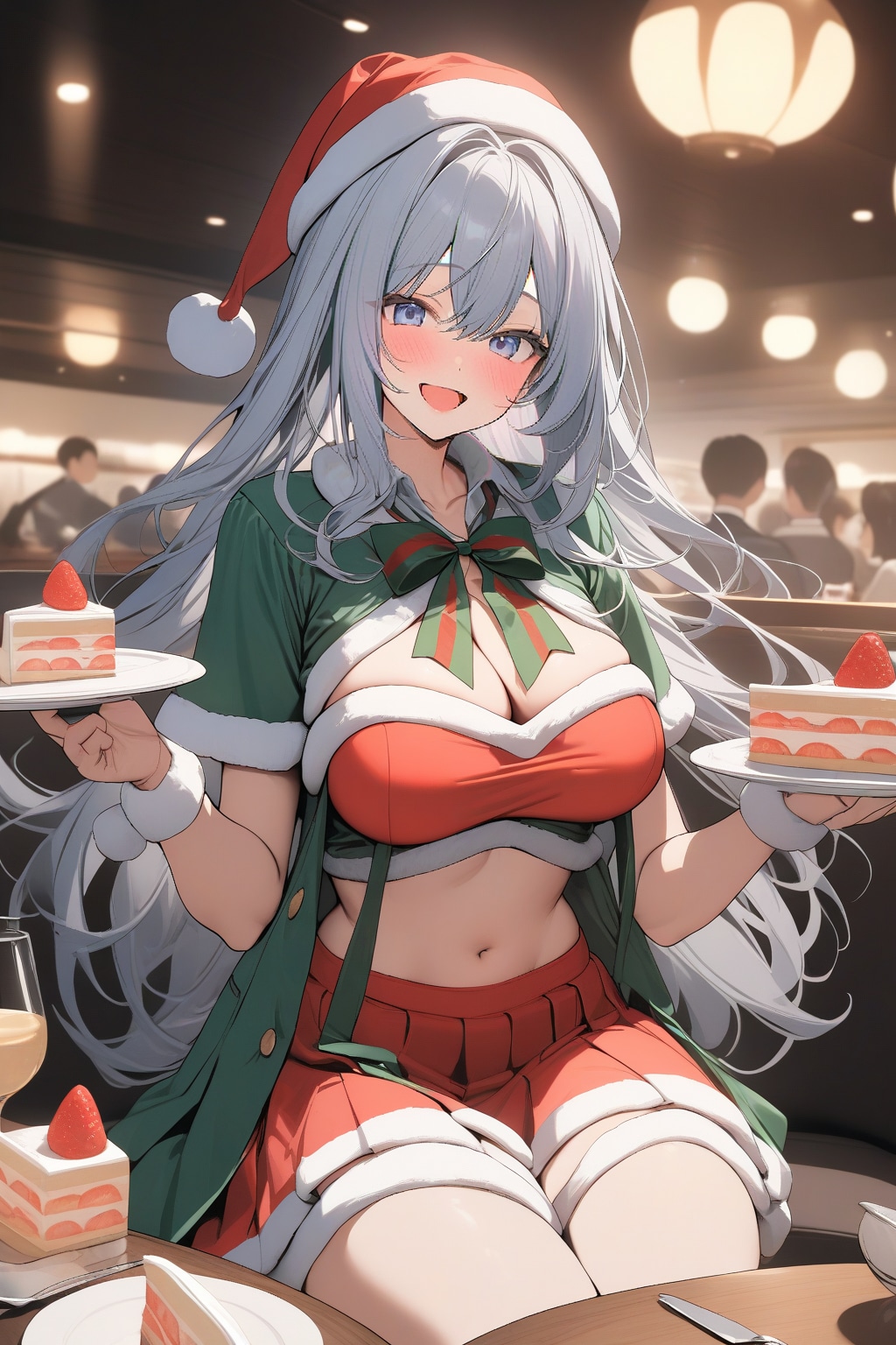 サンタとケーキ | の人気AIイラスト・グラビア